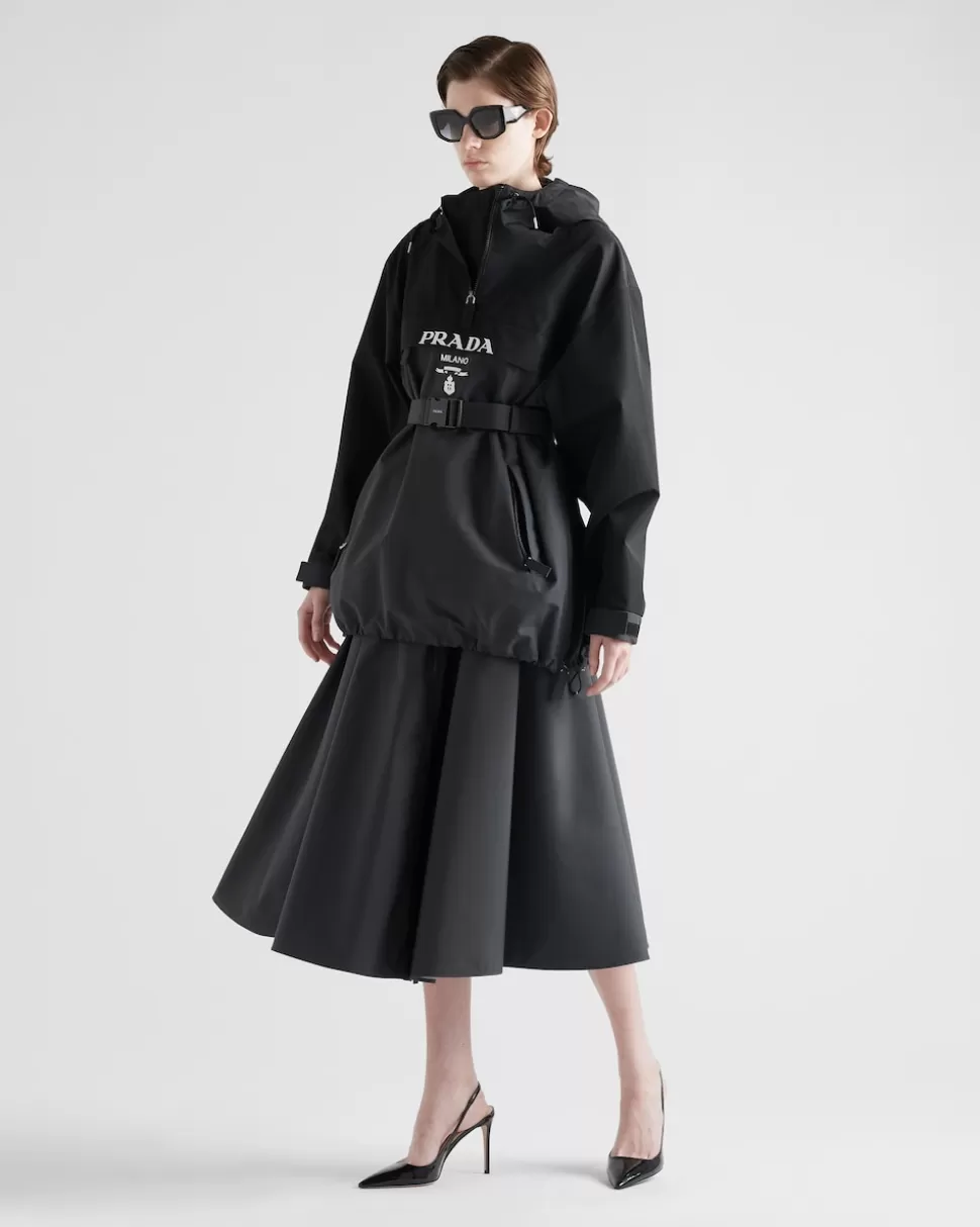 Sale Prada Anorak Aus Funktionsgewebe Rauchgrau/Schwarz