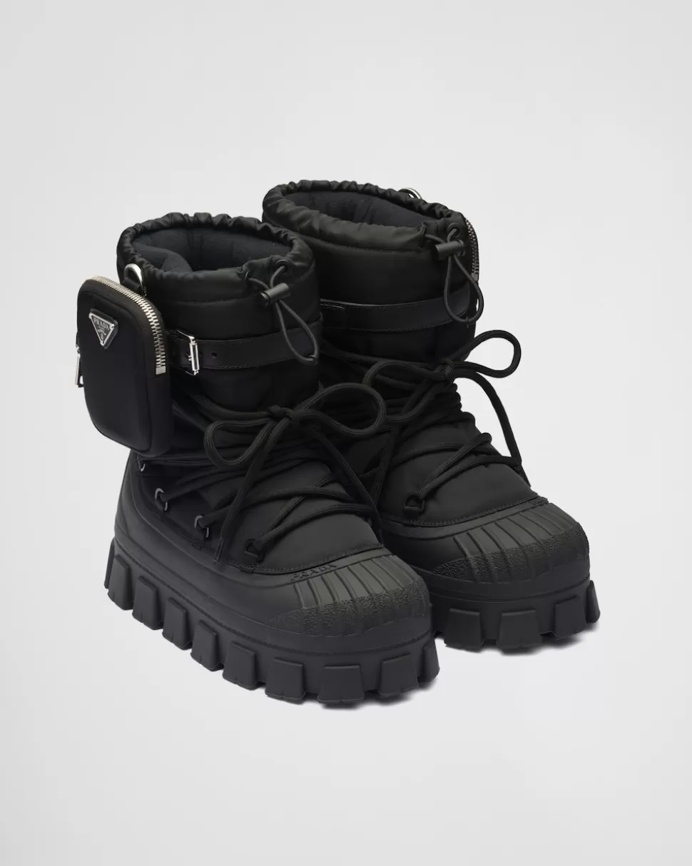 Fashion Prada Après-ski-stiefel Aus Gabardine-re-nylon Schwarz