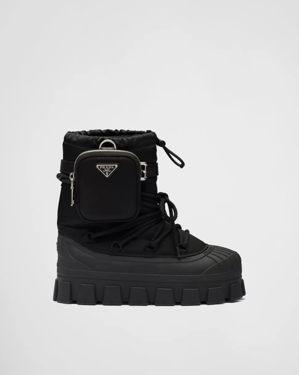 Fashion Prada Après-ski-stiefel Aus Gabardine-re-nylon Schwarz