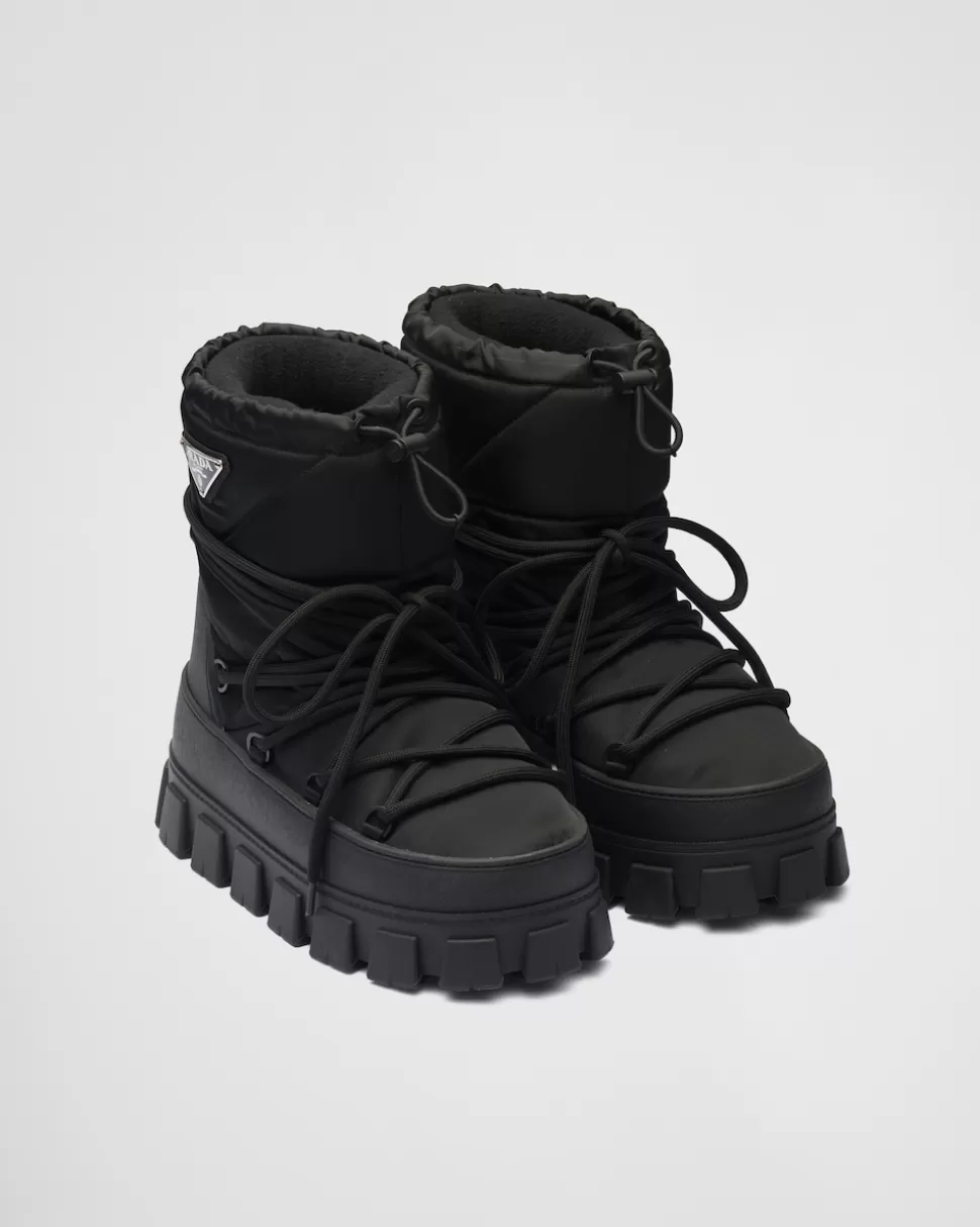 Fashion Prada Après-ski-stiefel Aus Gabardine-re-nylon Schwarz