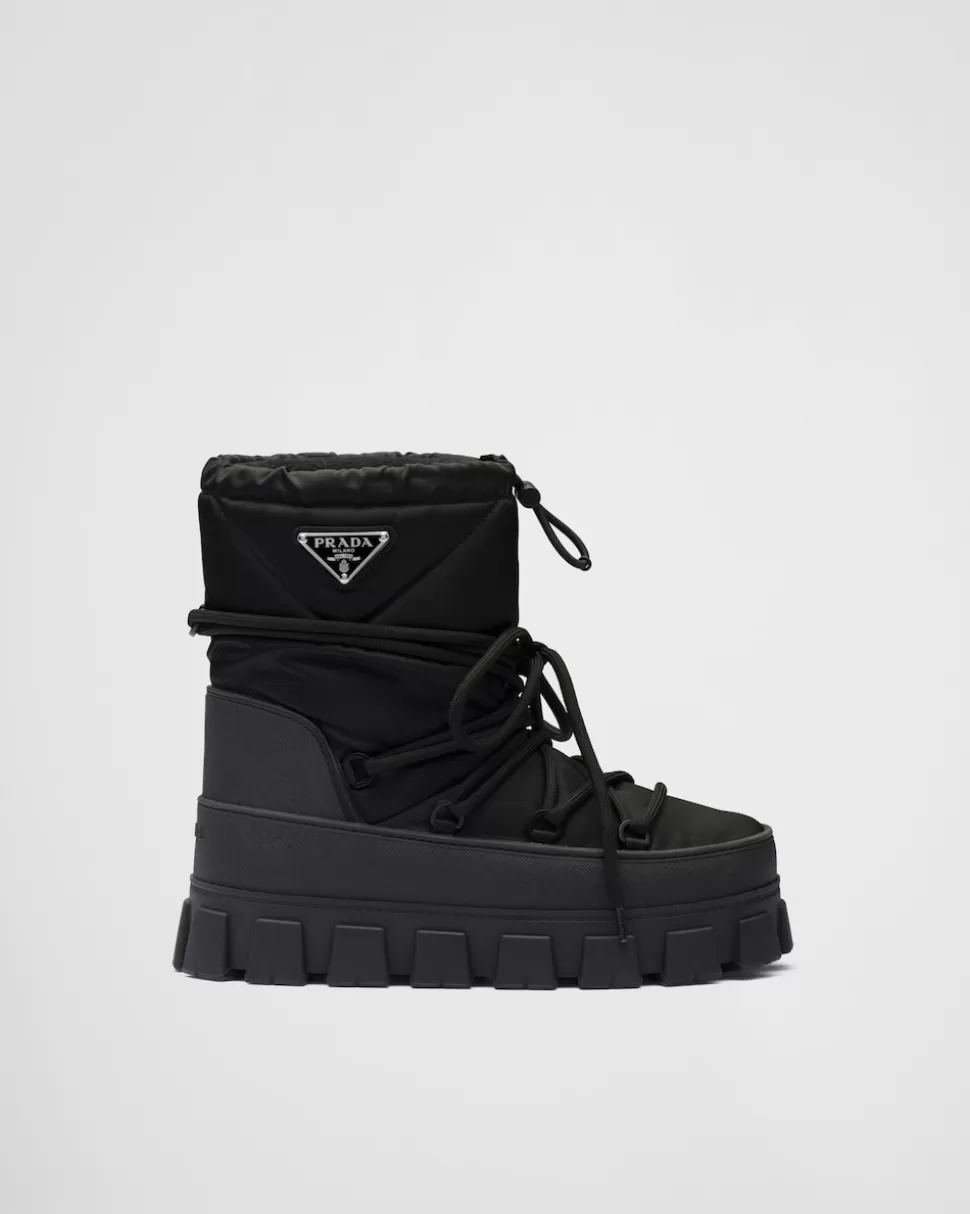 Fashion Prada Après-ski-stiefel Aus Gabardine-re-nylon Schwarz