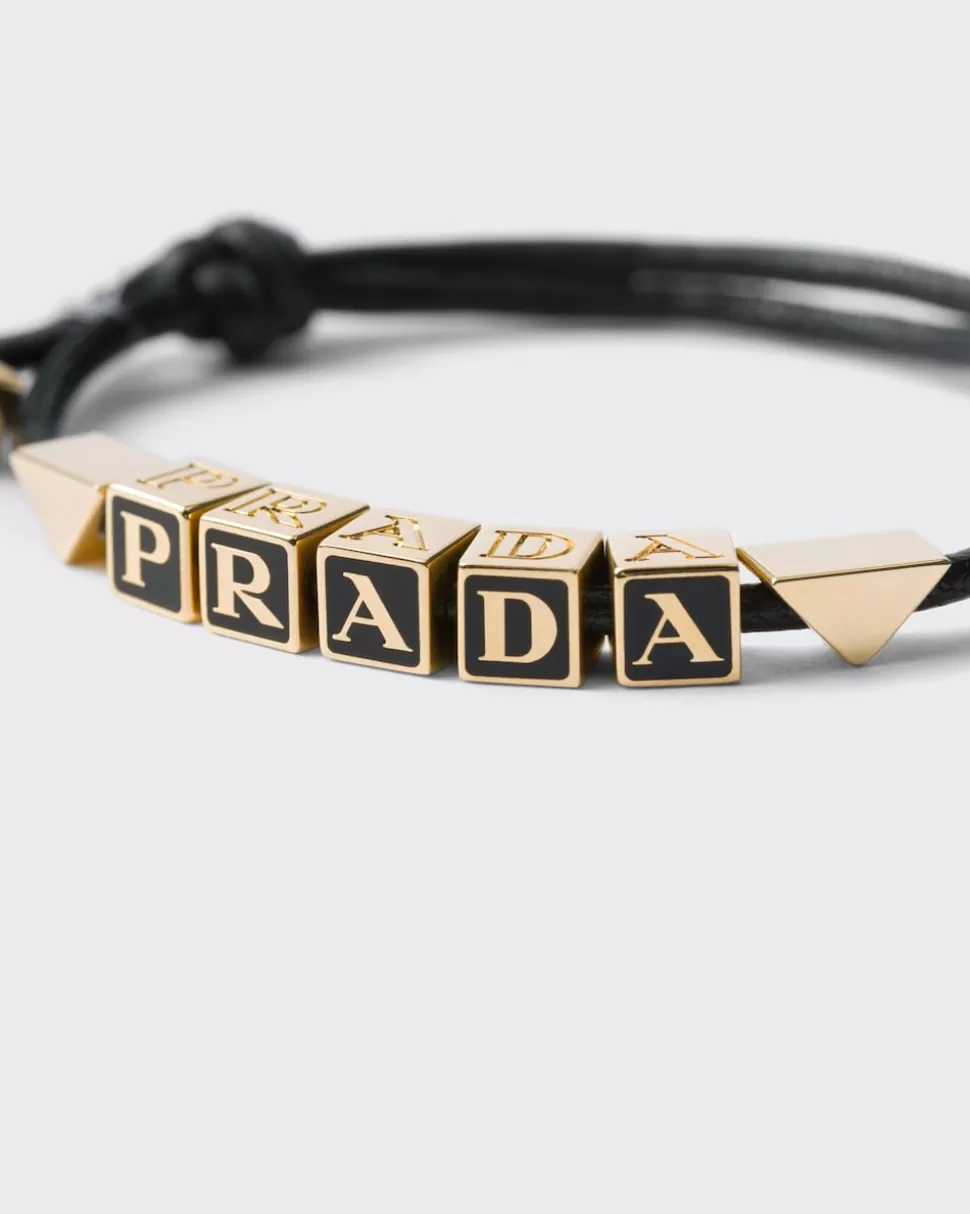 Shop Prada Armband Aus Nappa-leder Schwarz