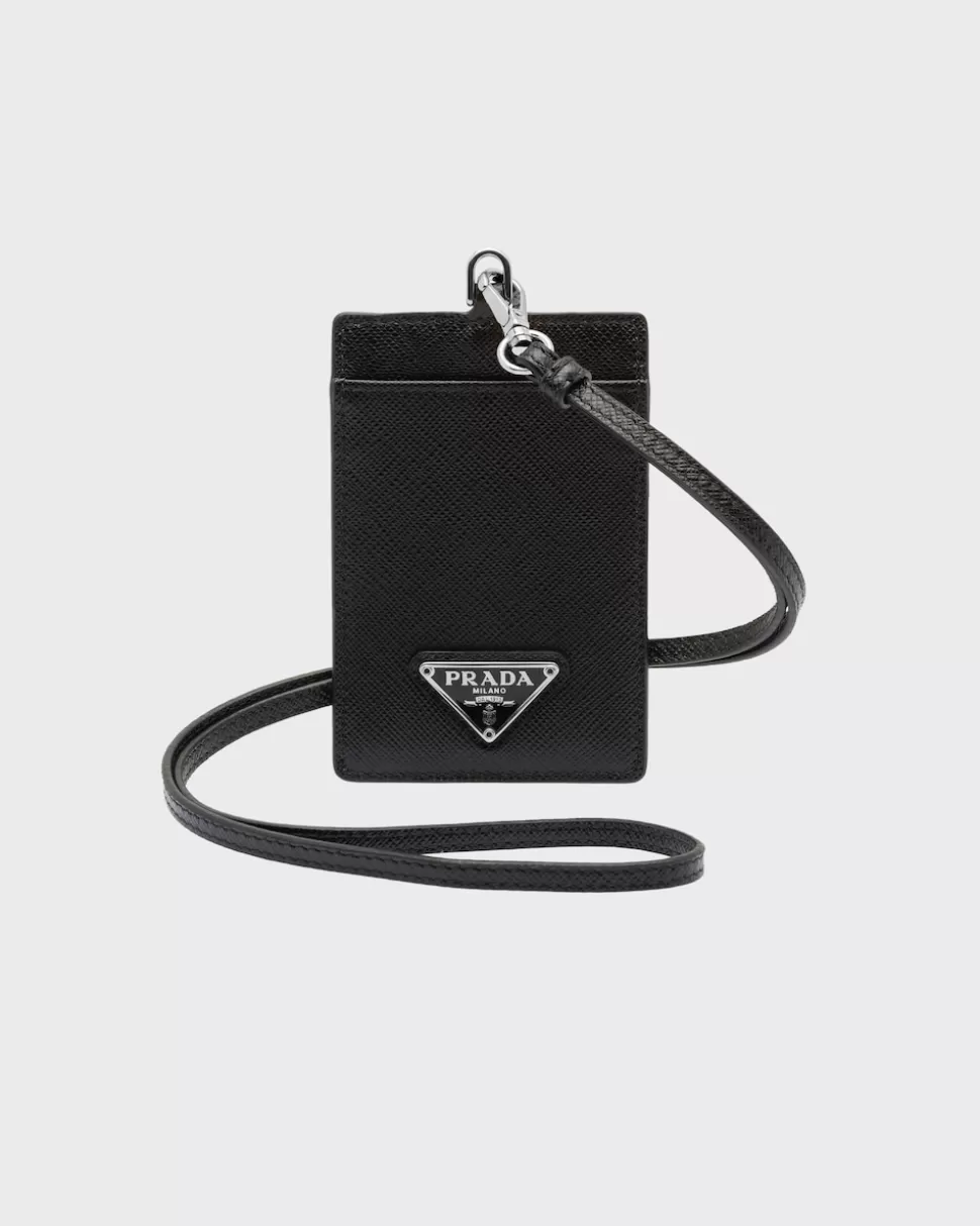 Store Prada Ausweisetui Aus Saffiano Leder Schwarz