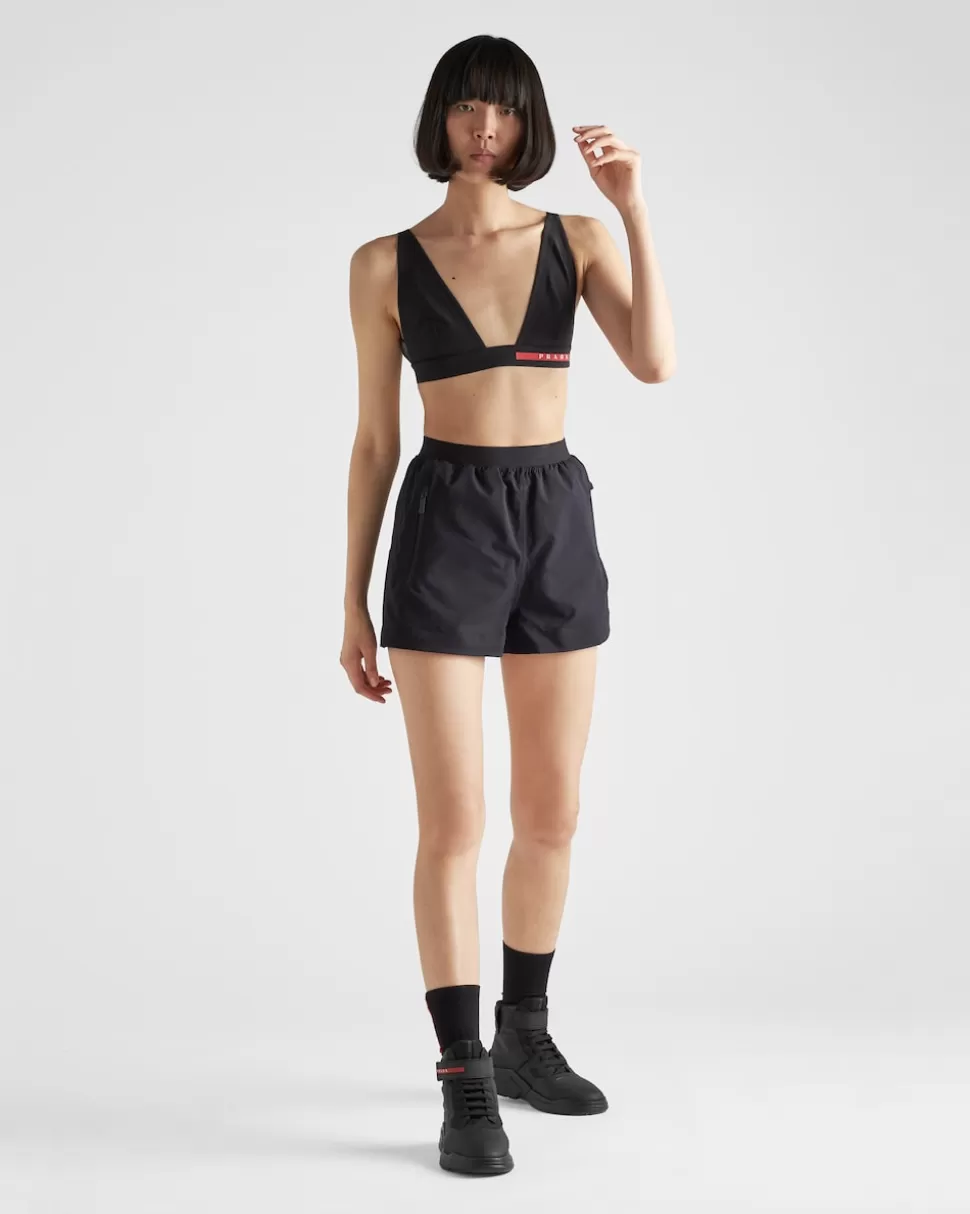 Cheap Prada Badeanzug-oberteil Aus Stretch-jersey Schwarz