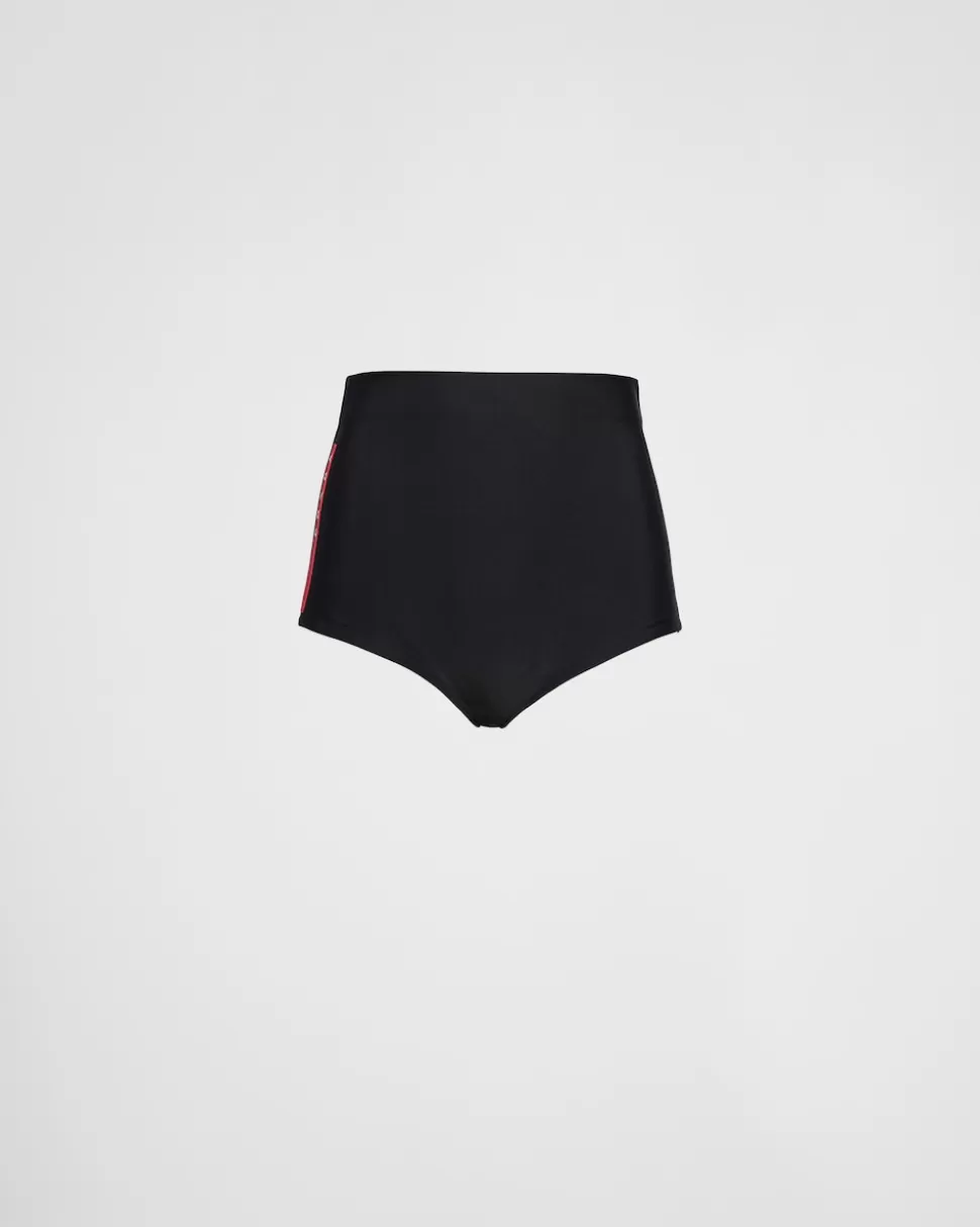 Cheap Prada Badeshorts Aus Stretch-jersey Schwarz