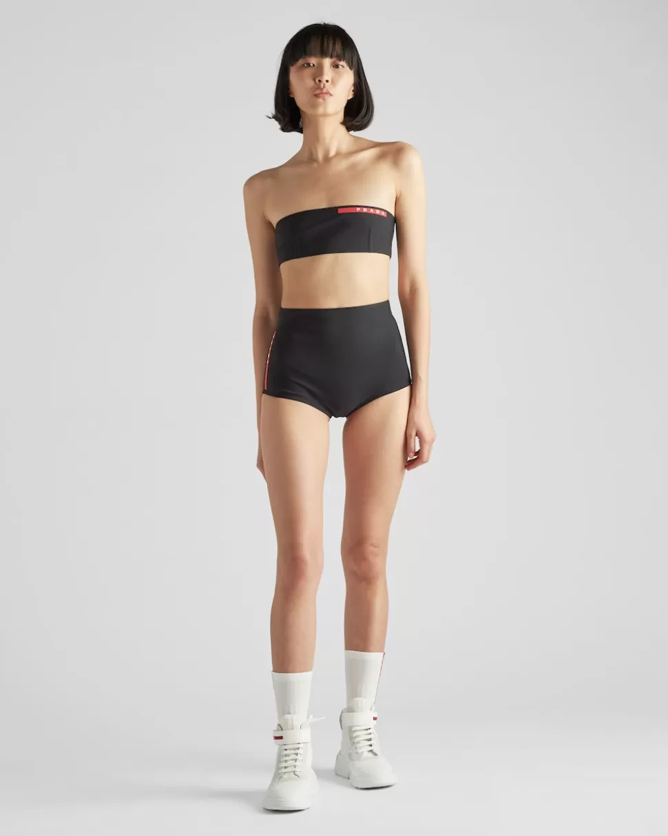 Cheap Prada Badeshorts Aus Stretch-jersey Schwarz