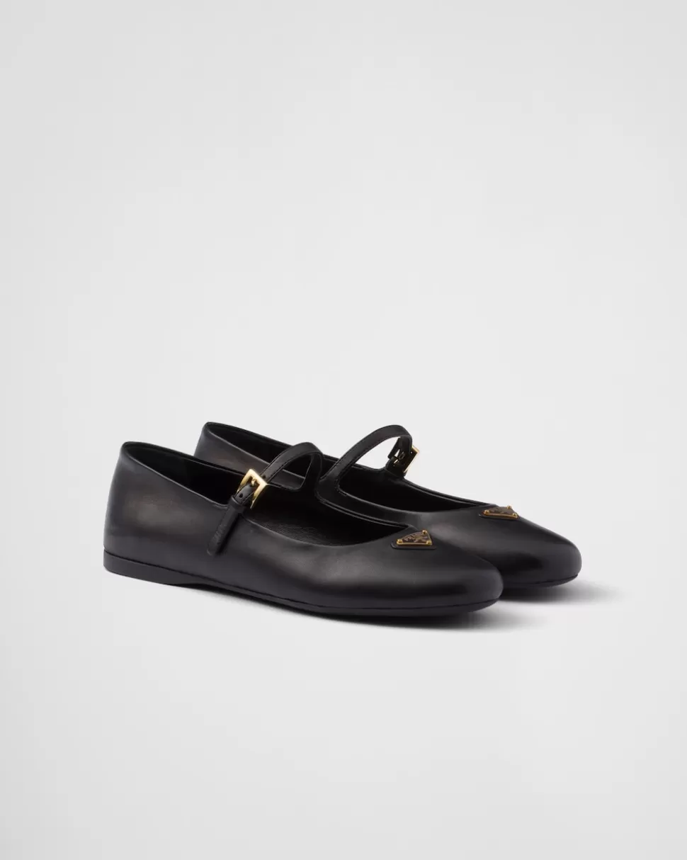 Outlet Prada Ballerinas Aus Nappa-leder Schwarz