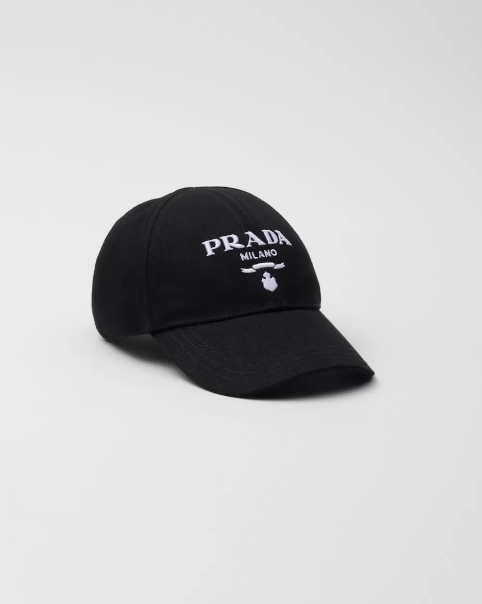 Flash Sale Prada Baseballkappe Aus Drill Schwarz