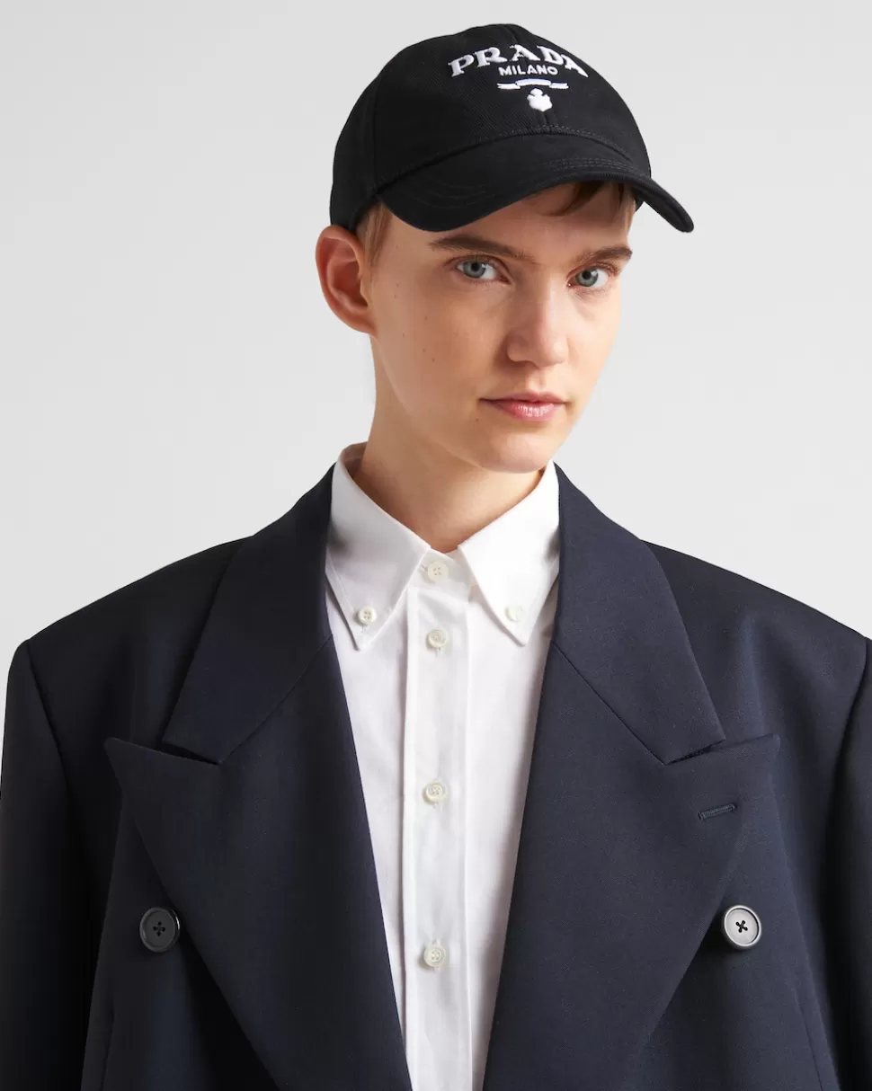Flash Sale Prada Baseballkappe Aus Drill Schwarz