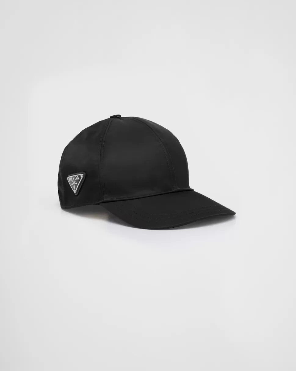 Shop Prada Baseballkappe Aus Re-nylon Schwarz