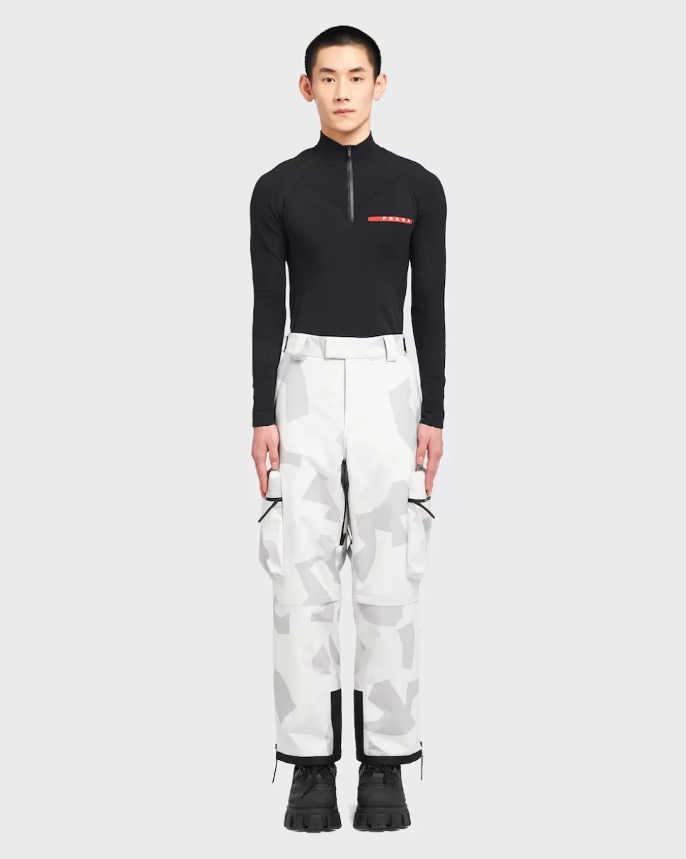 Cheap Prada Bedruckte Hose Aus Funktionsgewebe Marmorgrau