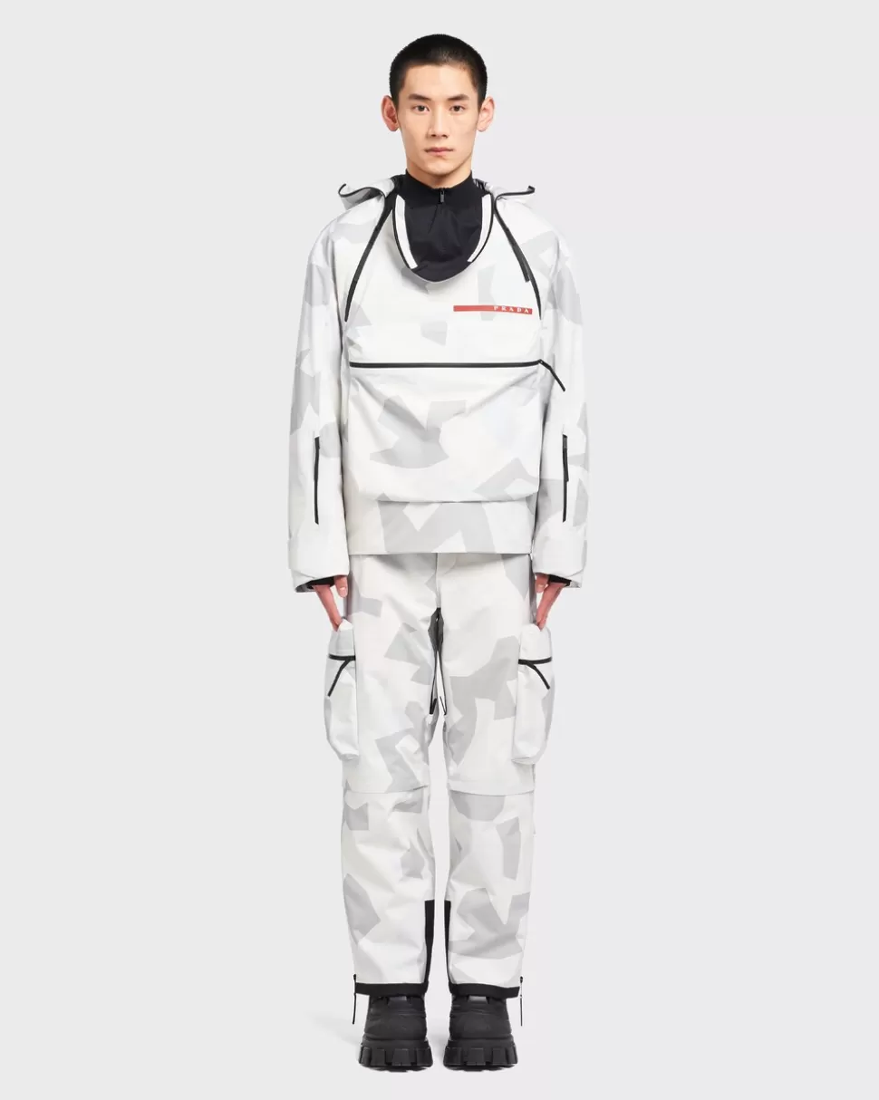 Flash Sale Prada Bedruckte Jacke Aus Funktionsgewebe Marmorgrau