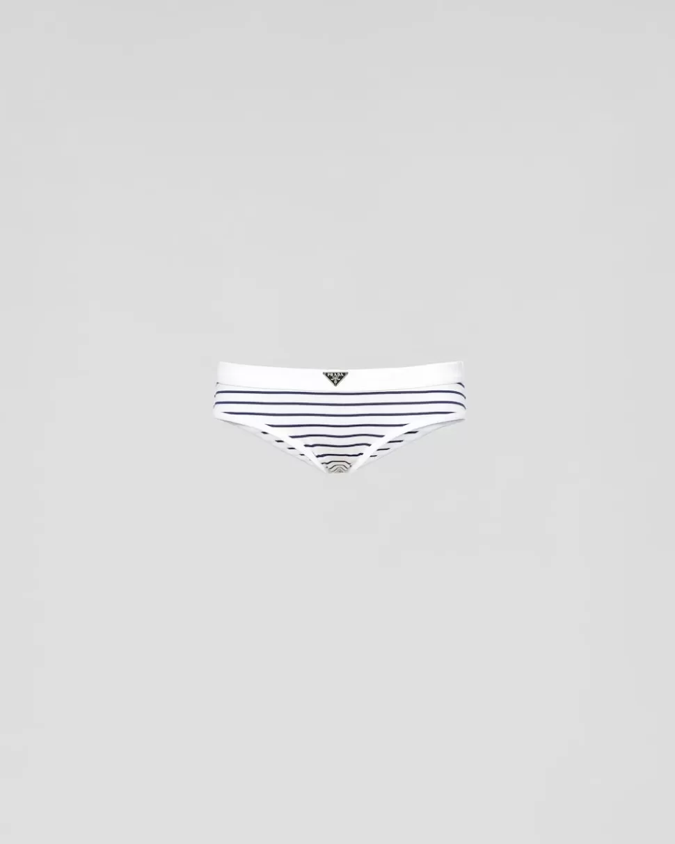 Cheap Prada Bedruckte Shorts Aus Jersey Weiss/Blau