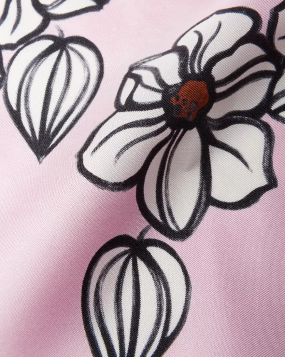 Shop Prada Bedruckter Schal Aus Twill Rosa/Tabak