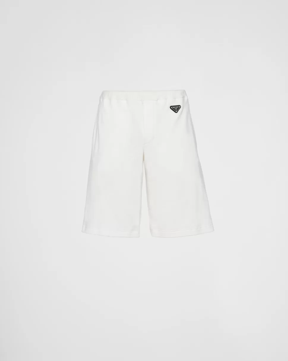 Fashion Prada Bermudas Aus Frottee Weiss