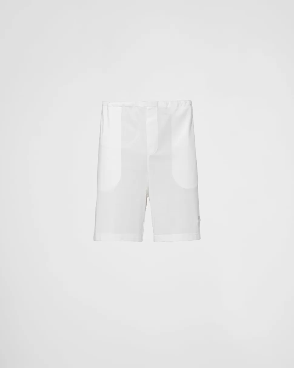 Sale Prada Bermudas Aus Piqué Weiss