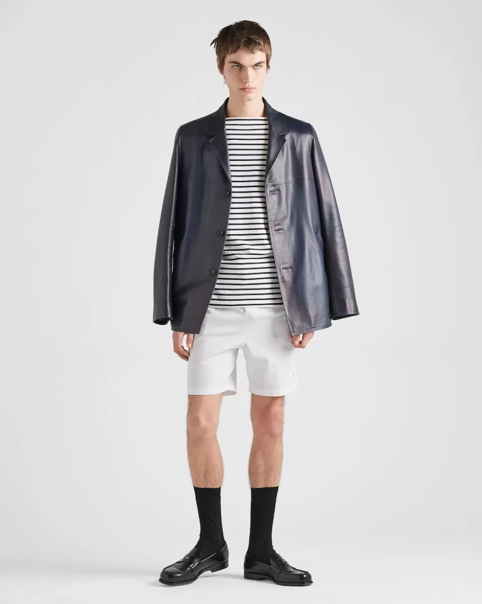 Sale Prada Bermudas Aus Piqué Weiss