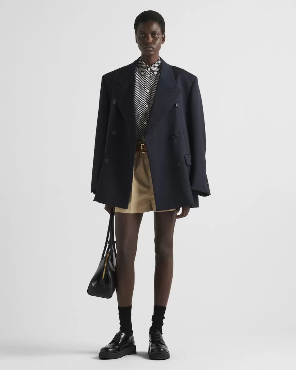 Sale Prada Bermudas Aus Popeline Kordel