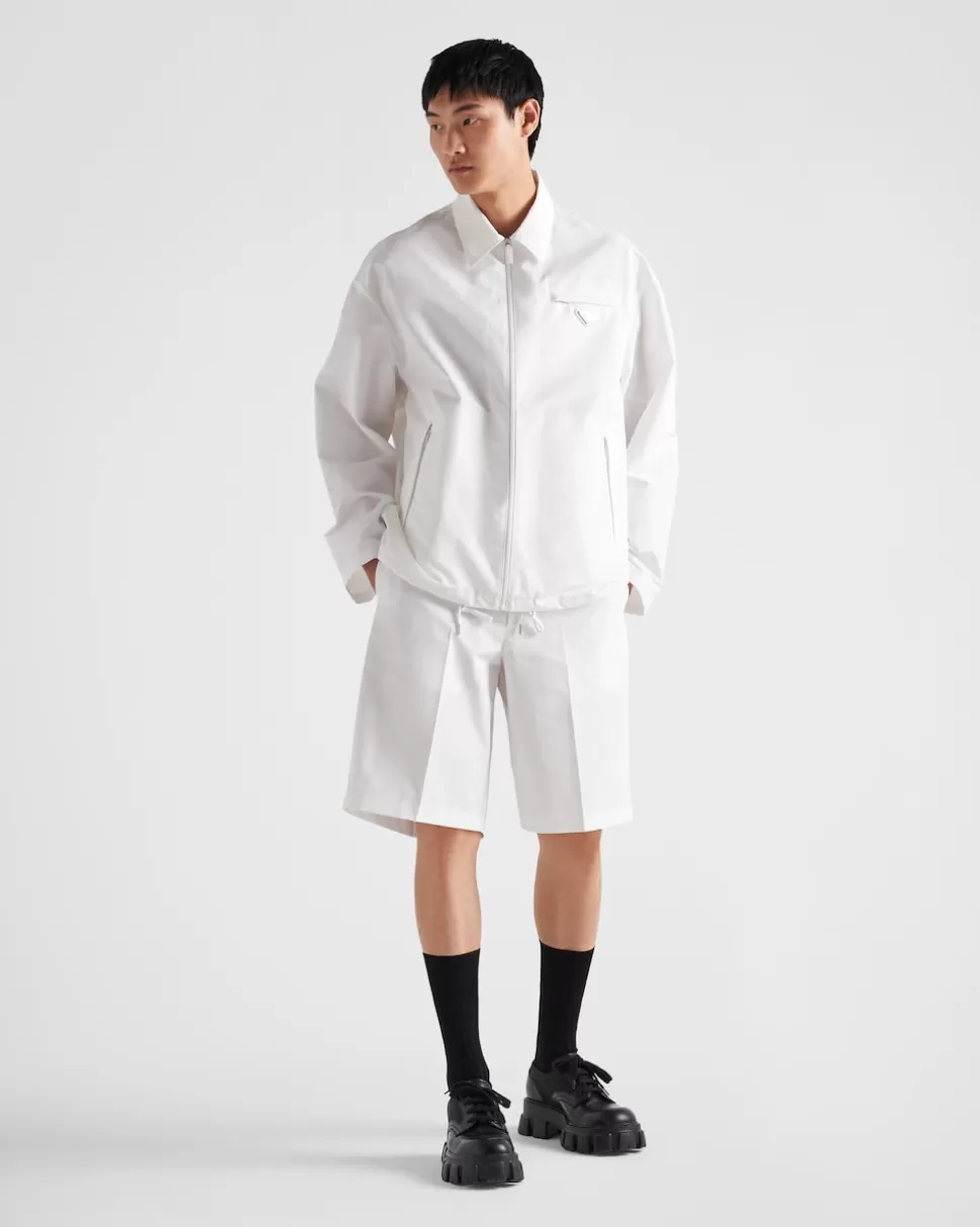 Clearance Prada Bermudas Aus Popeline-funktionsgewebe Weiss