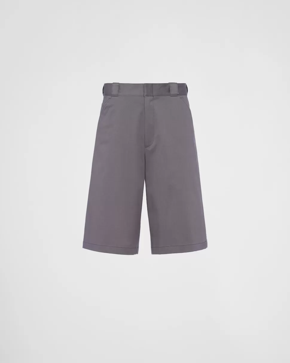 Discount Prada Bermudas Aus Stretch-baumwolle Eisengrau