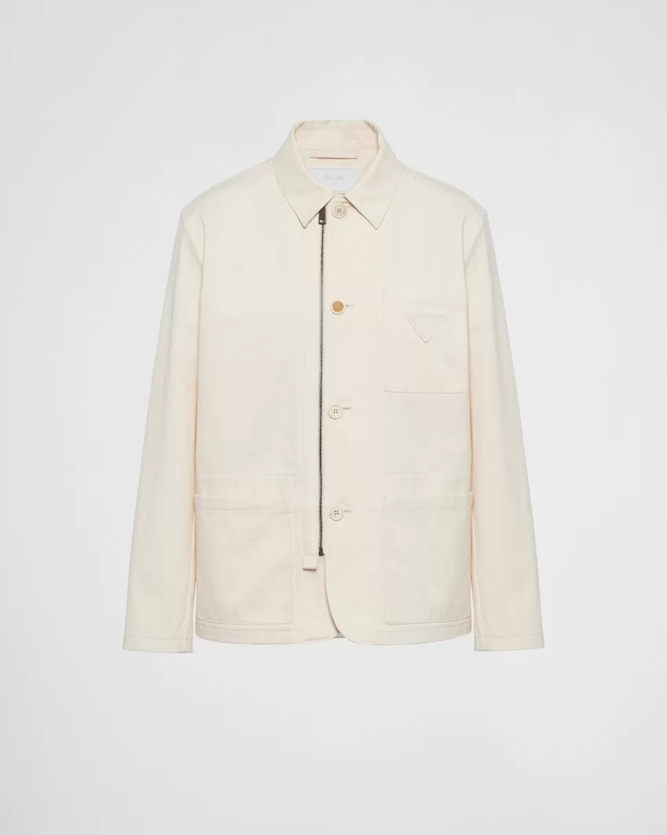Outlet Prada Blousonjacke Aus Baumwolle Natur