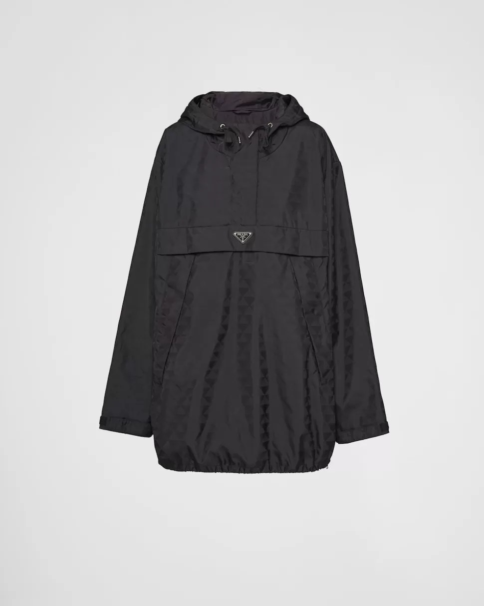 Flash Sale Prada Blousonjacke Aus Bedrucktem Nylon Schwarz