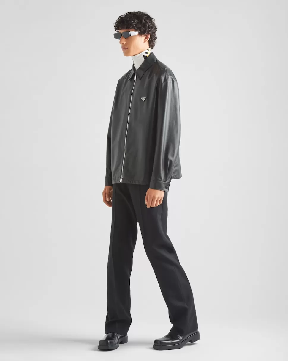 Discount Prada Blousonjacke Aus Nappa-leder Schwarz