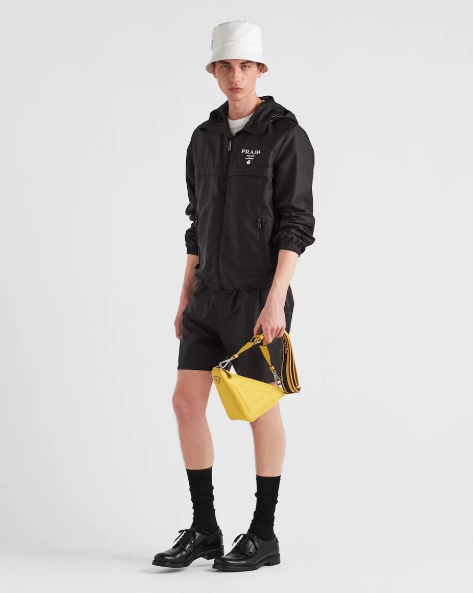 New Prada Blousonjacke Aus Re-nylon Schwarz