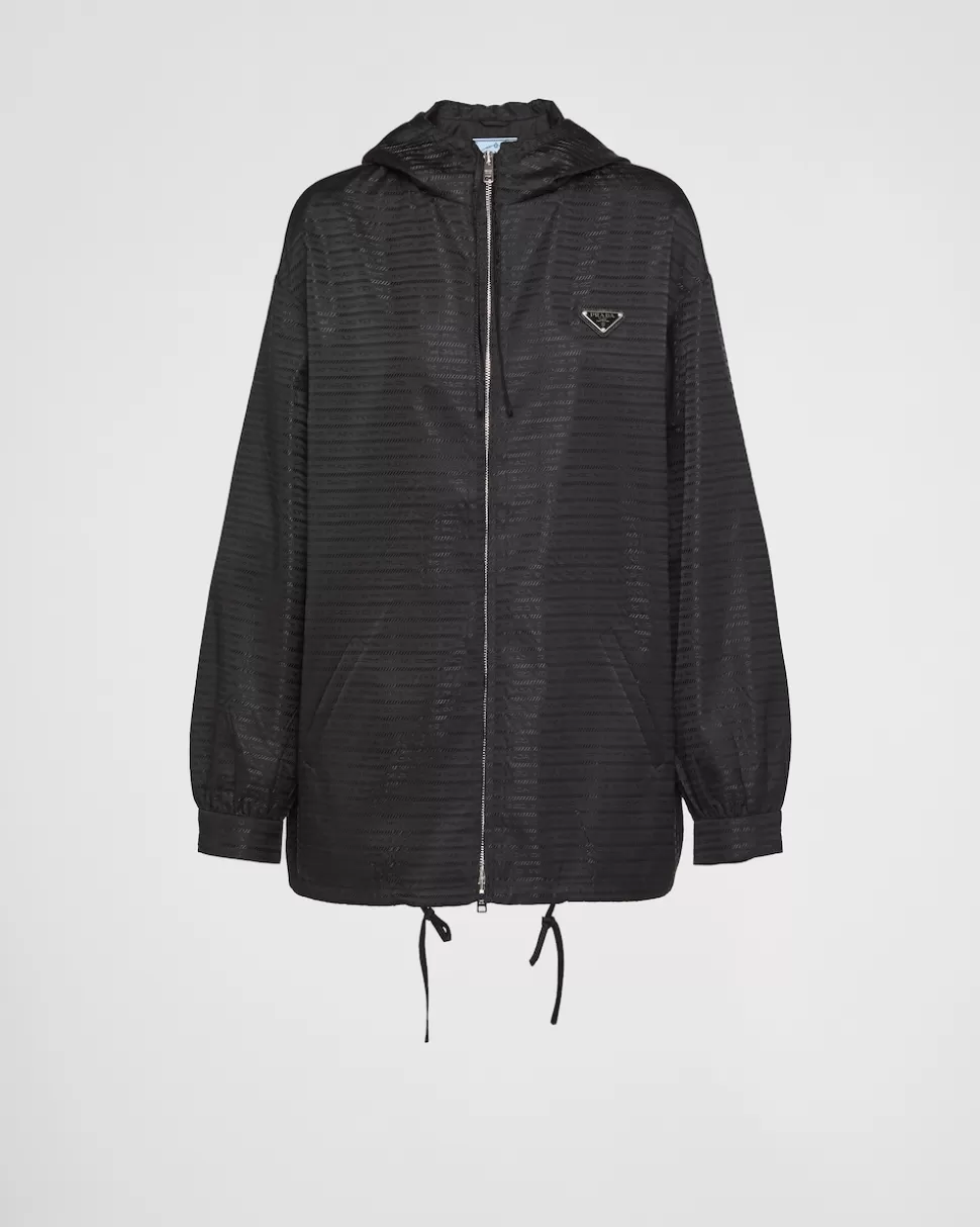Flash Sale Prada Blousonjacke Aus Re-nylon Mit Kapuze Schwarz