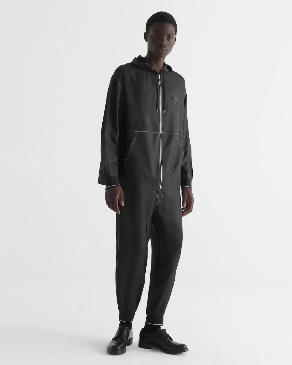 Cheap Prada Blousonjacke Aus Seide Schwarz