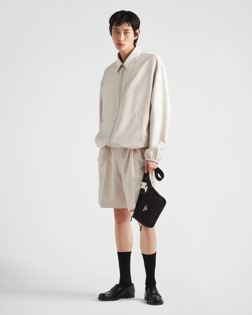 Store Prada Blousonjacke Aus Seide Sandbeige