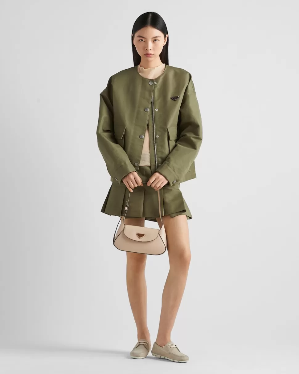 New Prada Blousonjacke Aus Technischem Canvas Militärgrün