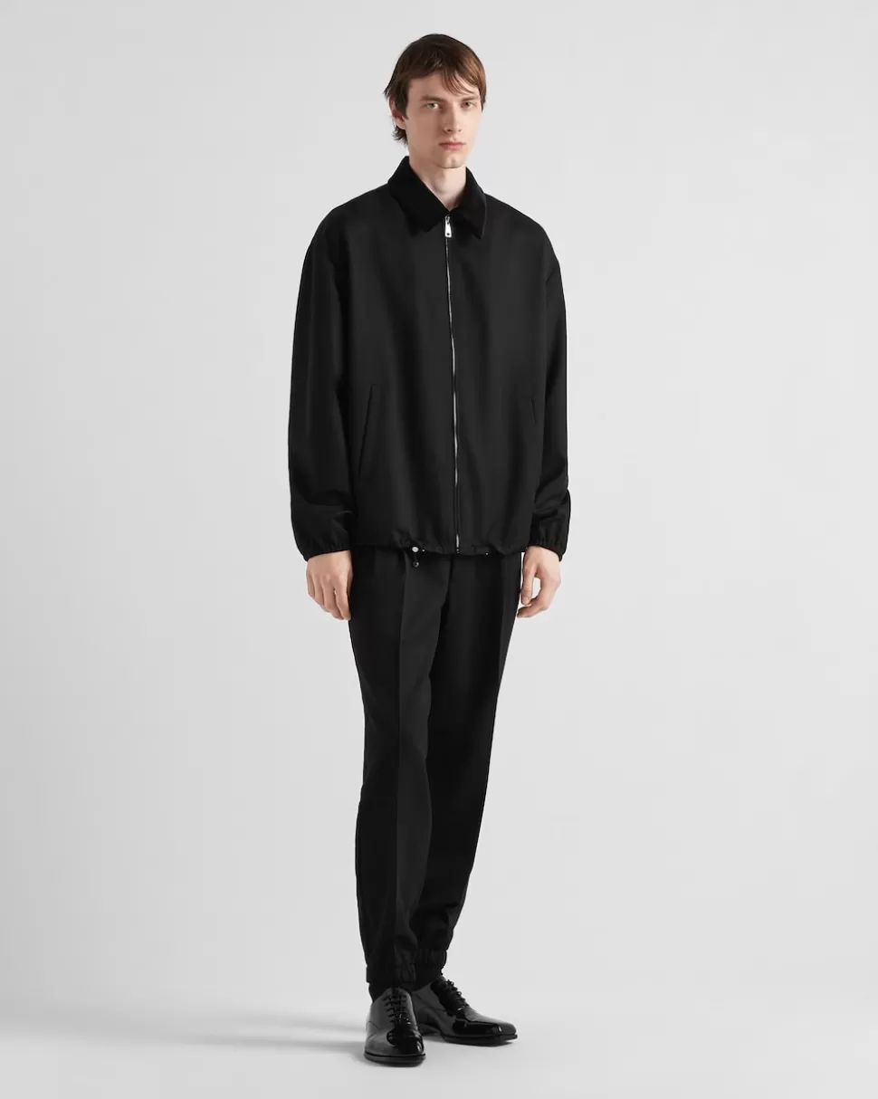 Store Prada Blousonjacke Aus Wolle Schwarz