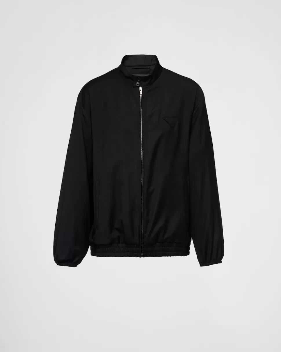 Discount Prada Blousonjacke Aus Wolle Schwarz