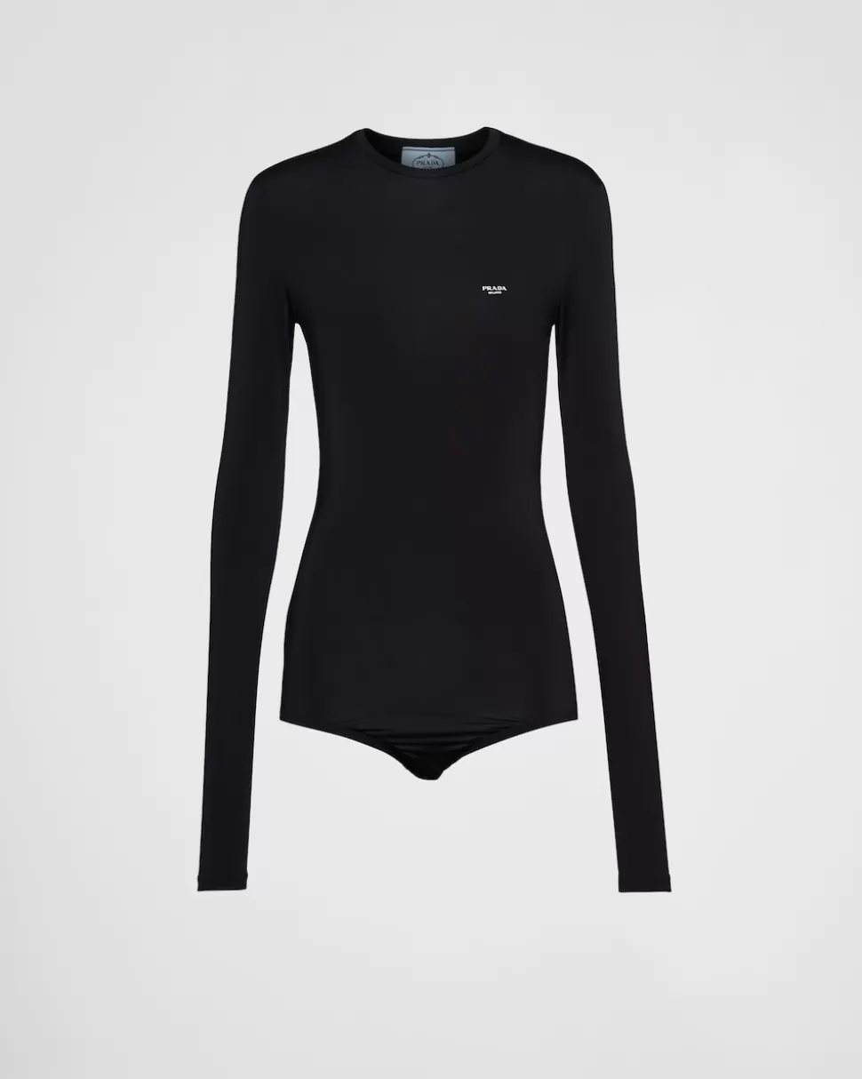 Cheap Prada Body Aus Satin-jersey Schwarz