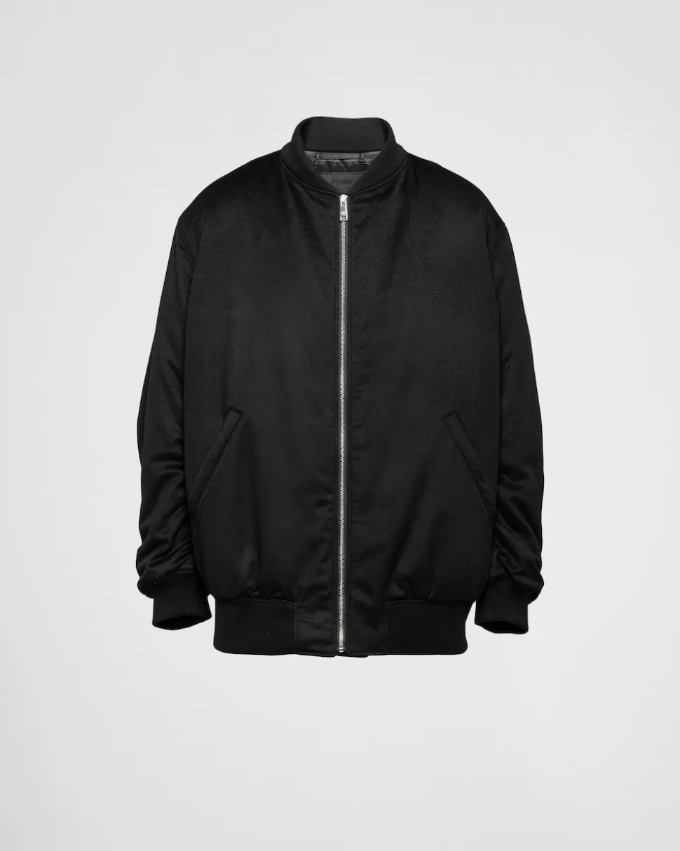 Clearance Prada Bomberjacke Aus Kaschmir Schwarz