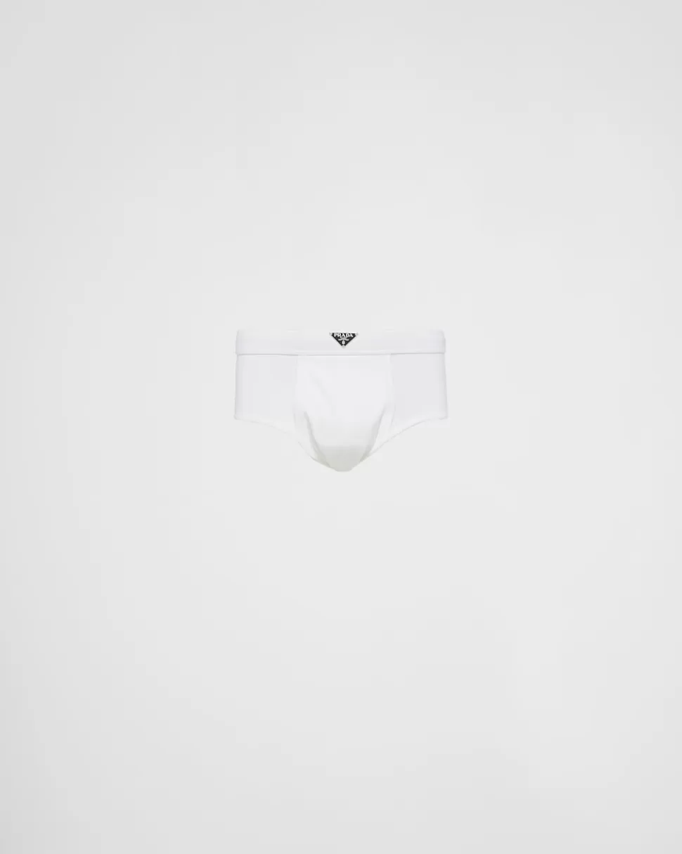 New Prada Boxershorts Aus Baumwolle Weiss