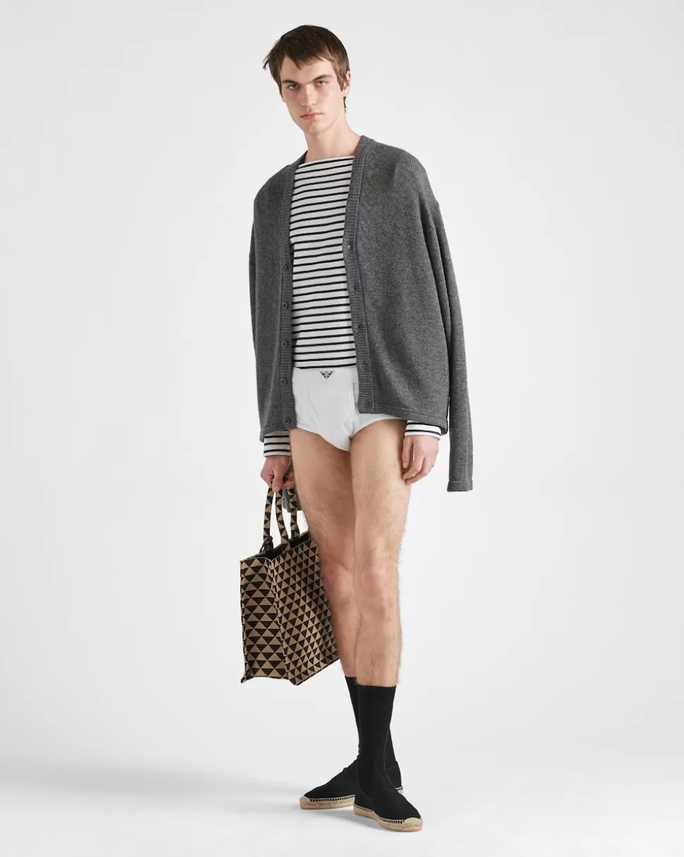 New Prada Boxershorts Aus Baumwolle Weiss
