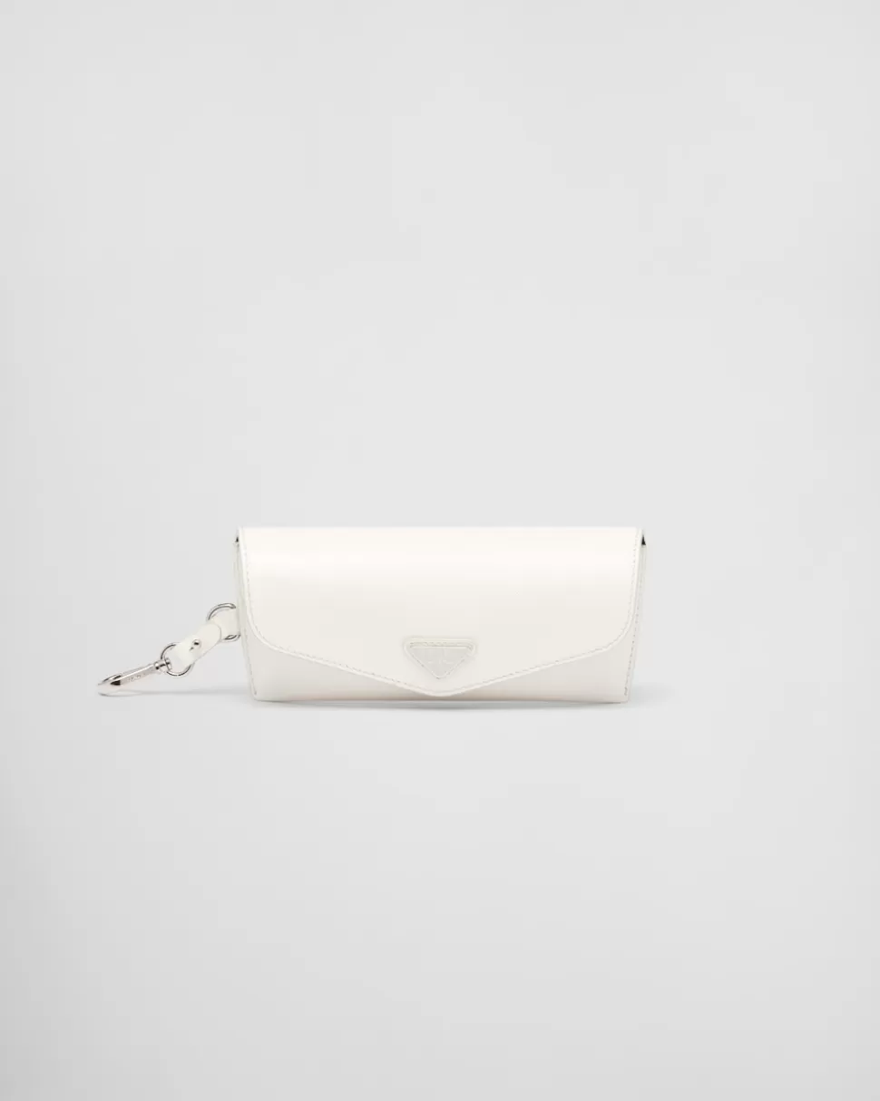 Sale Prada Brillenetui Aus Saffiano-leder Schwarz