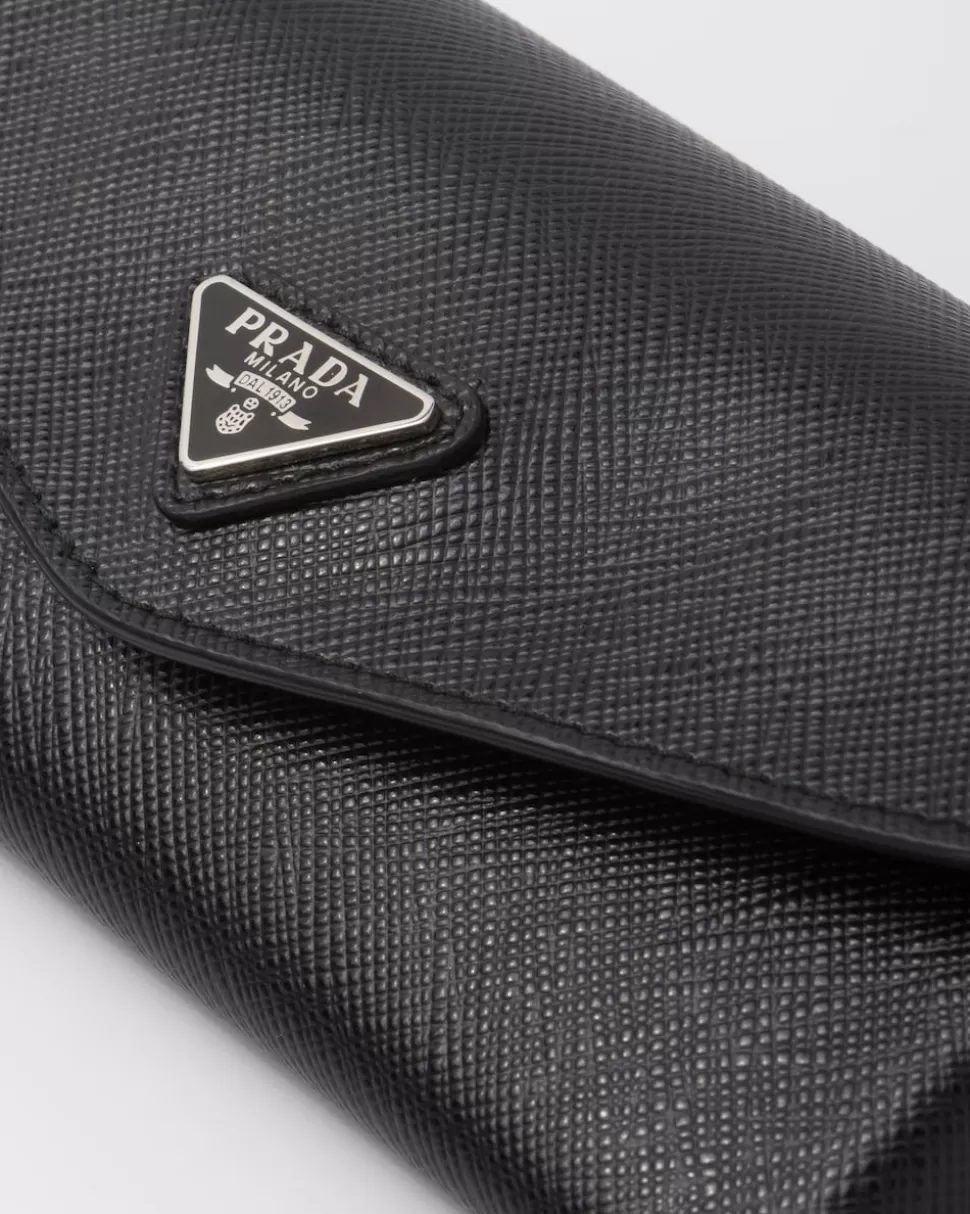 Shop Prada Brillenetui Aus Saffiano-leder Schwarz