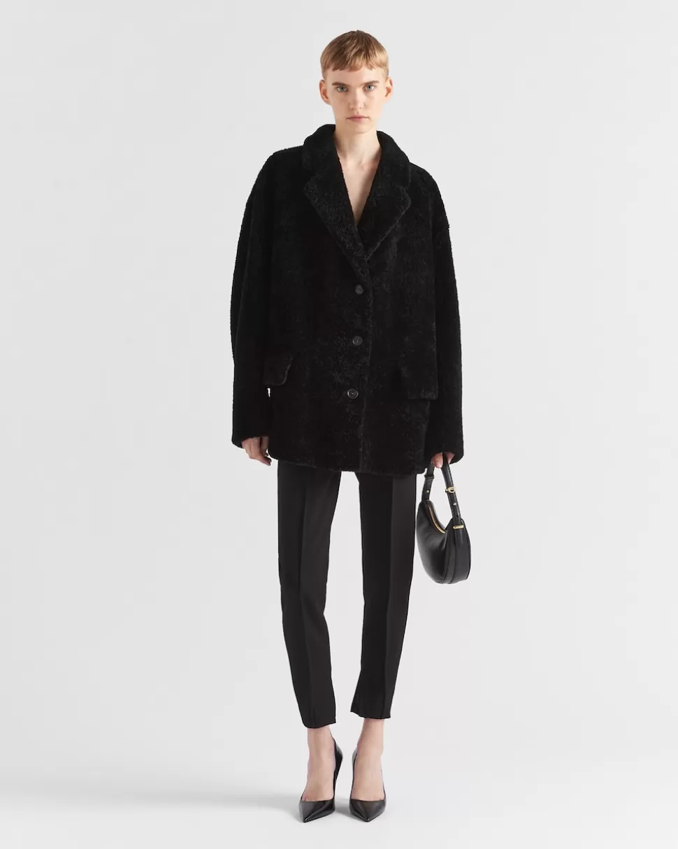 Hot Prada Cabanjacke Aus Lammfell Schwarz
