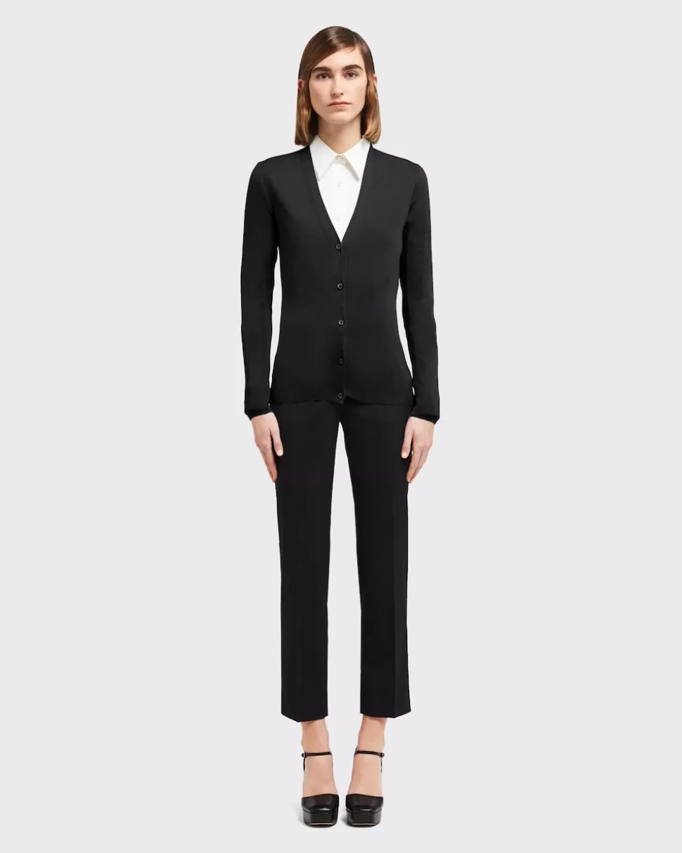 Clearance Prada Cardigan Aus Kaschmir Und Seide Schwarz