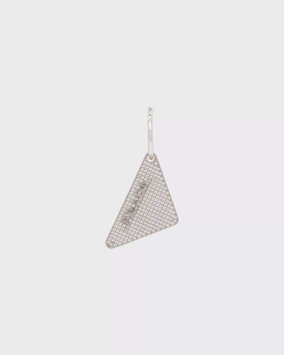 Shop Prada Crystal Logo Jewels Linker Ohrring Gold/Kristall