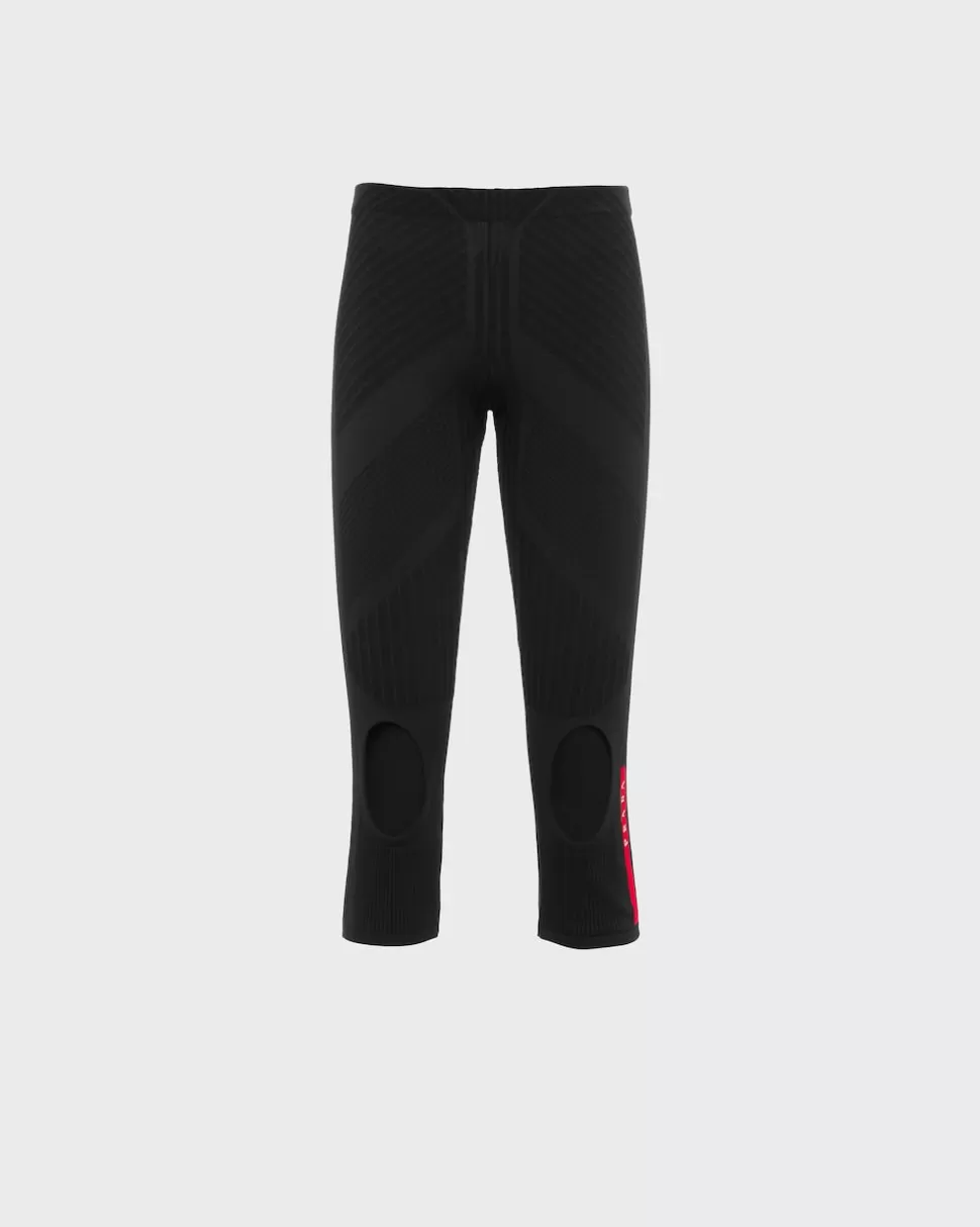 Store Prada Cut-out-leggings Aus Polyester Schwarz/Schwarz
