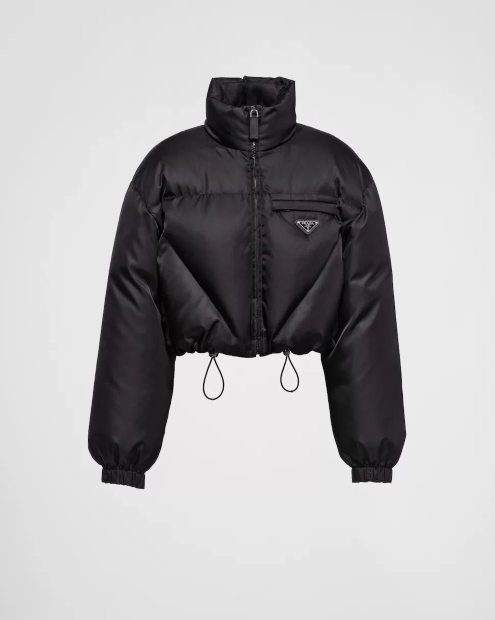 Fashion Prada Daunenjacke Aus Gabardine Re-nylon Schwarz