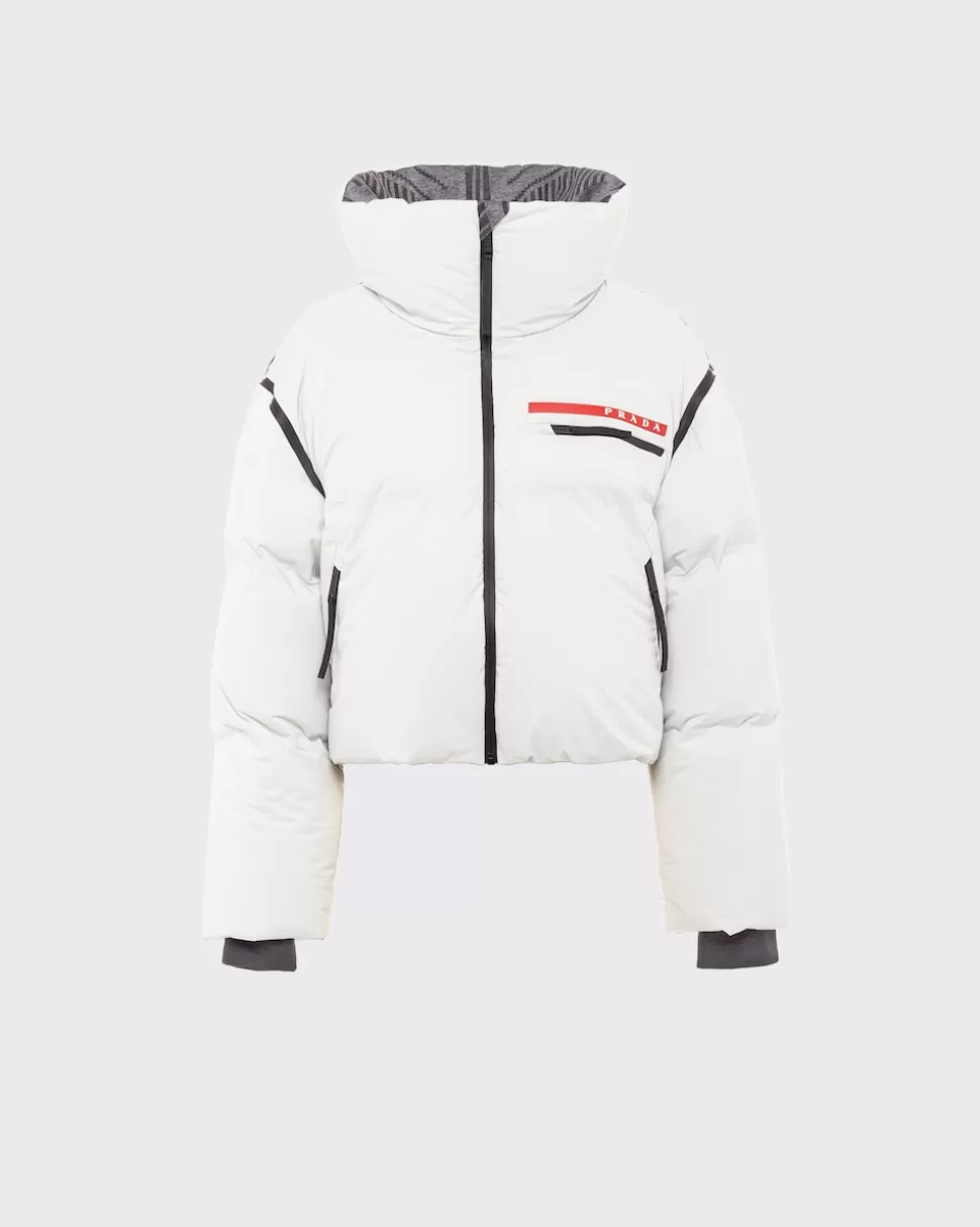 New Prada Daunenjacke Aus Light Re-nylon Kalk/Grau