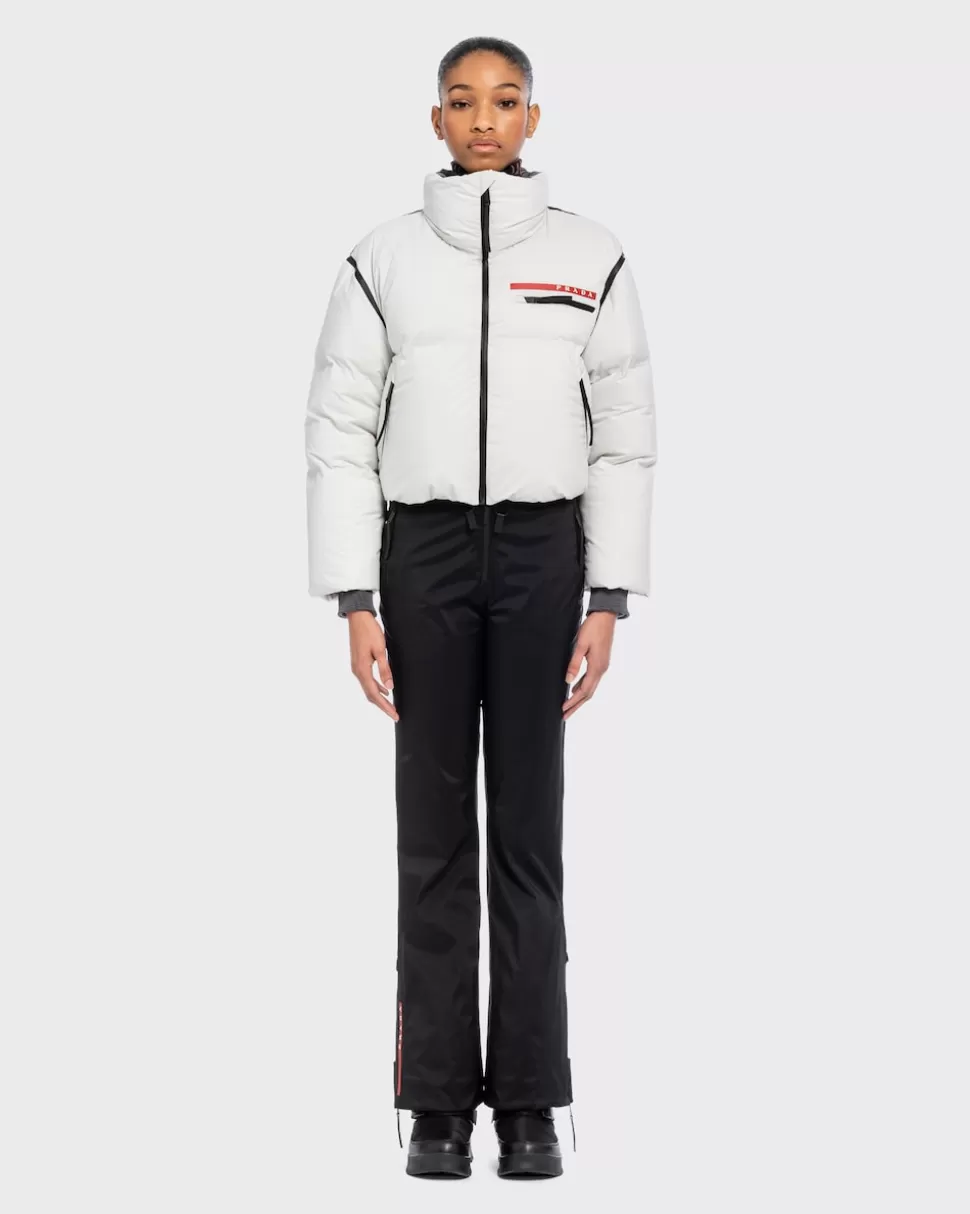 New Prada Daunenjacke Aus Light Re-nylon Kalk/Grau