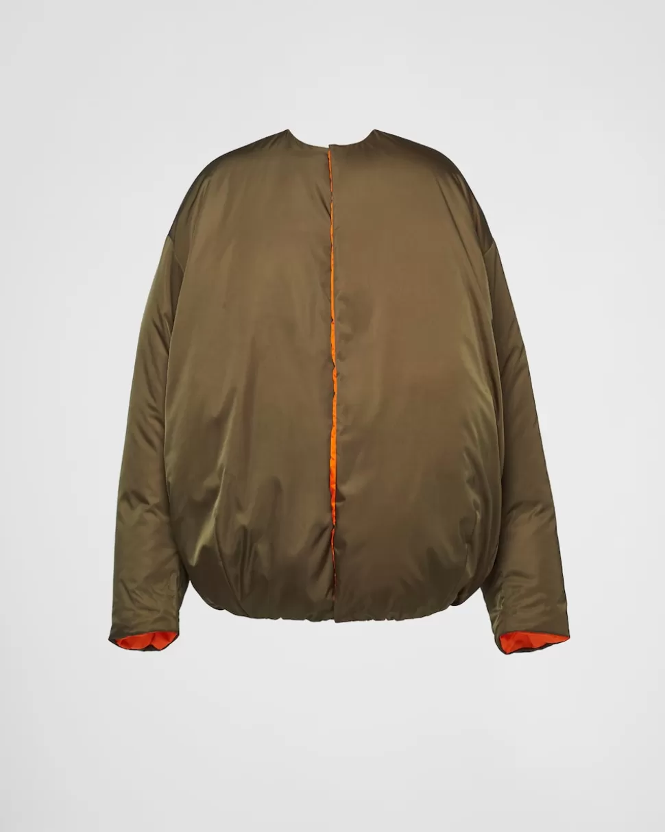 Flash Sale Prada Daunenjacke Aus Re-nylon Zum Wenden Militärgrün
