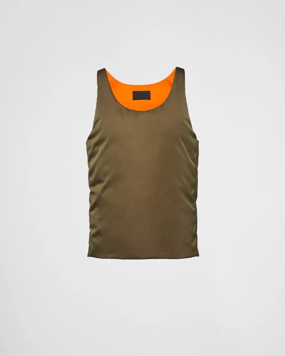Store Prada Daunenweste Aus Re-nylon Militärgrün