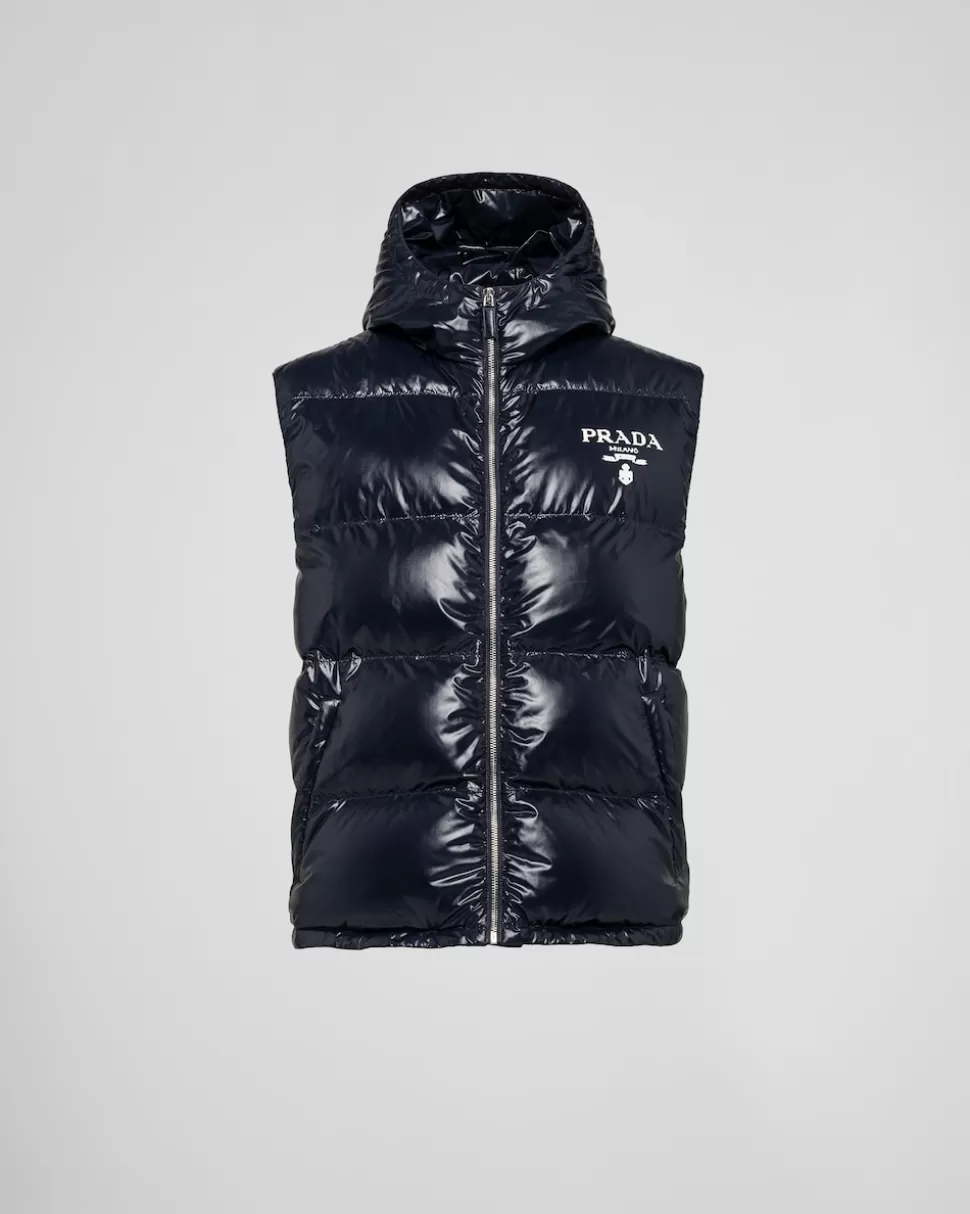 Store Prada Daunenweste Aus Re-nylon Rot